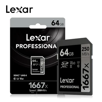 

Original Lexar read 250MB/s 1667x SD Card 64GB 128GB 256GB SDXC UHS-II U3 Flash Memory Card For 3D 4K Digital Camera