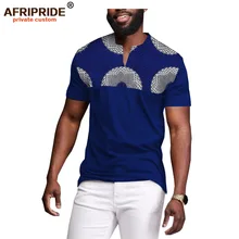 Африканская мужская одежда Дашики Топы Рубашки с принтом восковая хлопковая блузка Базен riche размера плюс одежда больших и высоких AFRIPRIDE A1912005