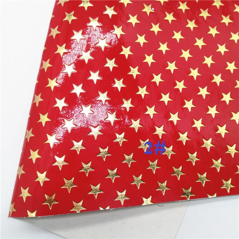 2 Glitterwishcome 21X29 см A4 Размер золотые звезды точки тисненая искусственная кожа ткань, синтетическая кожа ткань листы для бантов, GM461B - Цвет: 2