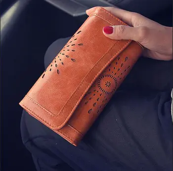 

Ladies Wallet Women Boho PU Leather Wallet Handbag Clutch Bag Phone Card Cash Holder Long Purse /BY