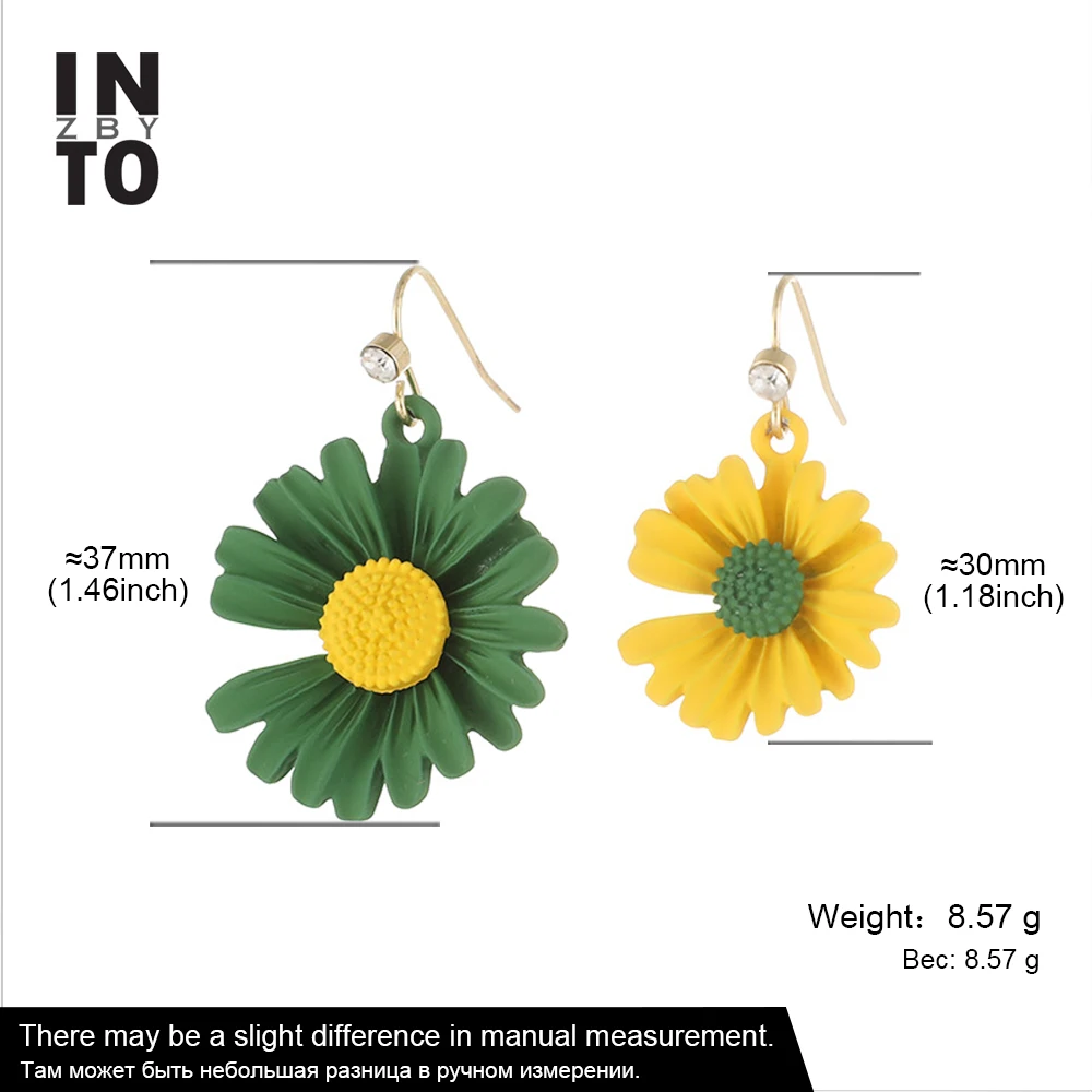 Женские Асимметричные висячие серьги Into Crystal Flower Daisy модные ювелирные украшения