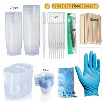 

156Pcs Resin Cups Casting Jewelry Tools Kit Including Measuring Cups Mixing Spoons Dropping Pipettes Gloves Tweezers Kit