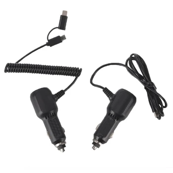 

Hot sale Auto Car Phone Charger With Type C Cable Fast Charging Charger Micro Dual USB With Retractable Cable