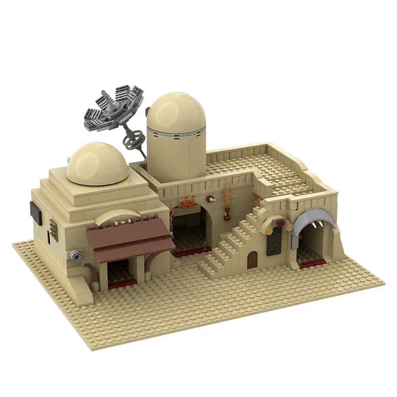 

MOC Star Series Wars Building Blocks Tatooine Double Building Slums TAT02 On Kids DIY Architecture Bricks Toys Children Gifts