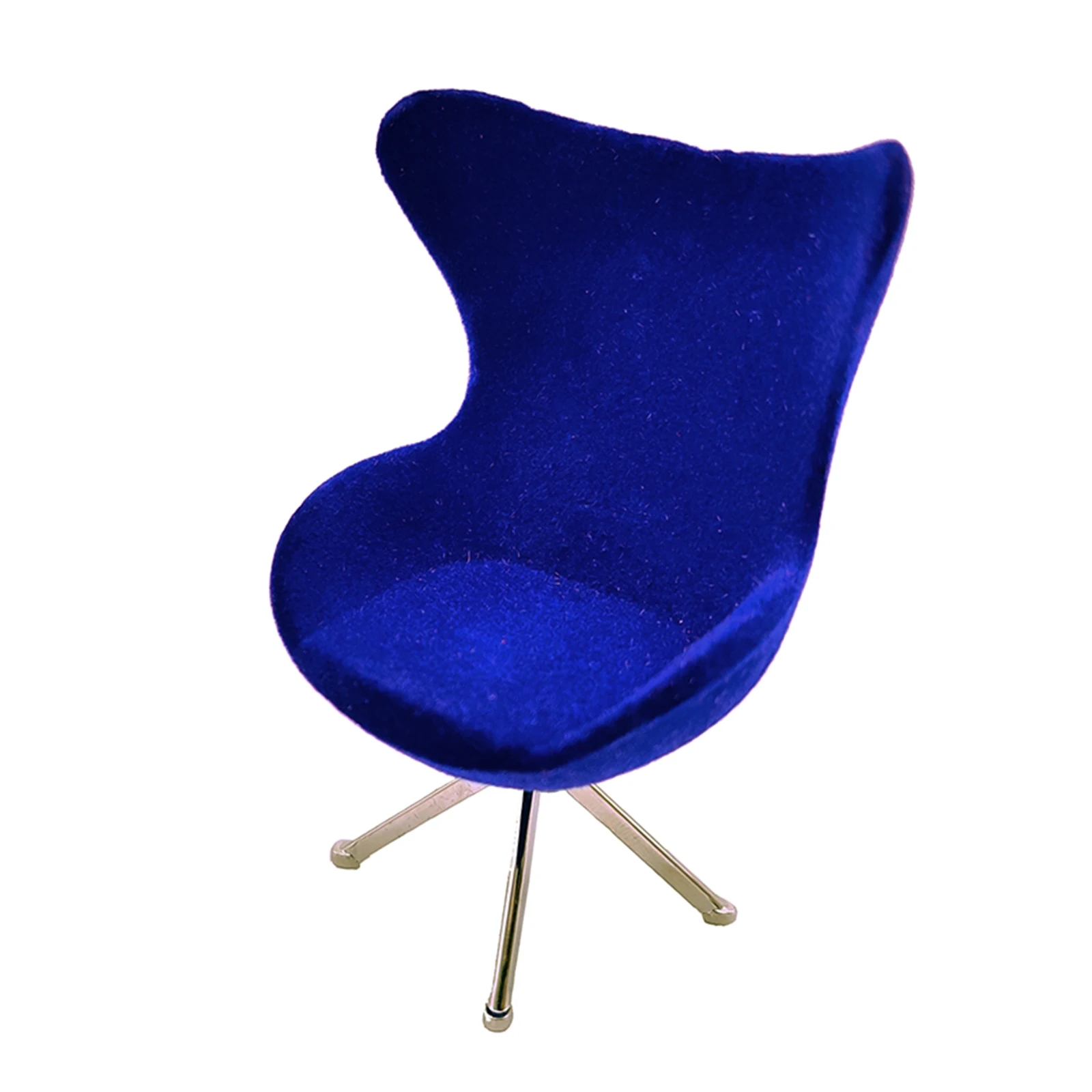 1:12 Dollhouse Mini High Back Flocking Seat Swan Chair Office Garden Modern Furniture Life Scene Pretend Play Toy