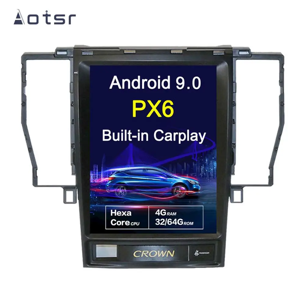 Android 9,0 Tesla, вертикальный экран, автомобильный без dvd-плеера, gps навигация, для Toyota Crown, тринадцать, 12-й аудио плеер, 12,1 дюймов