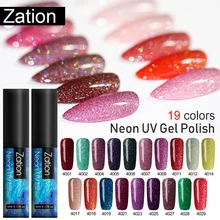 Zation 반 영구적 인 네일 젤 폴란드어 오래 지속되는 네온 젤 네일 폴란드어 uv led 젤 광택 네일 아트 끄기(China)