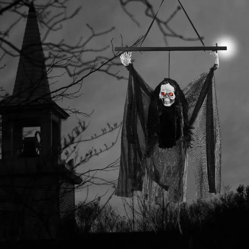 

Halloween Decoration Festival Bar Ghost Party Horror Resin Sound Hanging Pendant Gift Sound Control and Touch Sensing