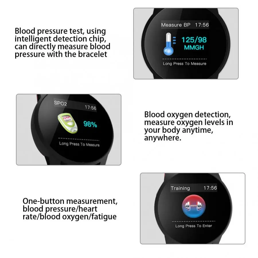 IP67 водонепроницаемые умные часы монитор сердечного ритма будильник умный браслет подарок запястье Сфигмоманометр кровяного давления монитор