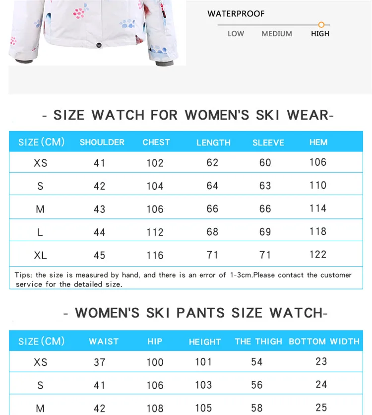 Ski Suit Women Snowboard Suit Female Winter Suit Skiing Sport Suit Snowboard Snow Suit Ski Jacket Women Snow pants Snowsuit