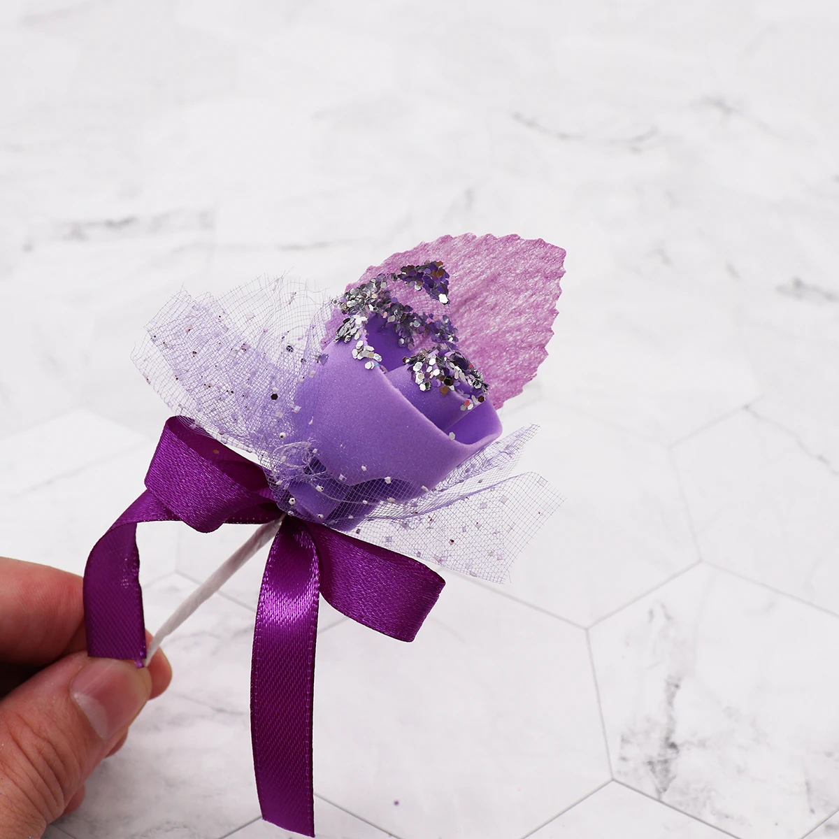 1pcs Foam Lace Rose Handmade Artificial Flowers Bouquet For Wedding Decoration DIY Scrapbooking Decorative Wreath Fake Flowers - Цвет: 2