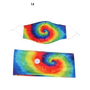 

Tie-Dyed Spiral Cotton Button Anti-Stroke Hair Band Turban Headband Jewelry Yoga Sports Elastic Headband