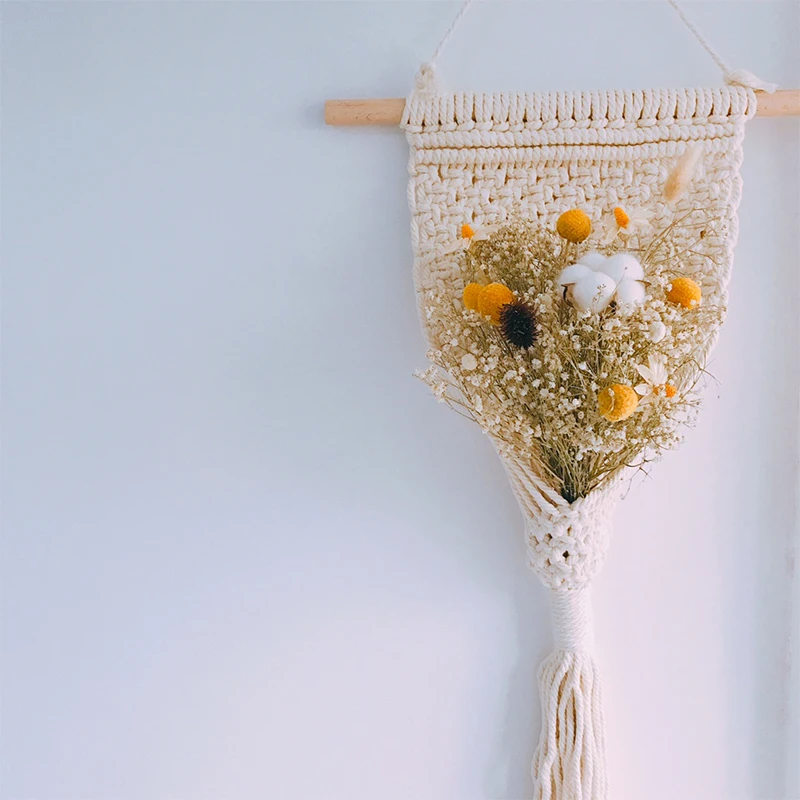 JAROWN Hand Woven Pocket Tassels Wall Hanging Flower Basket Tapestry Bohemian Decoration Nordic Style Home Dorm Chic Wall Accent JAROWN Hand Woven Pocket Tassels Wall Hanging Flower Basket Tapestry Bohemian Decoration Nordic Style Home Dorm Chic Wall Accent