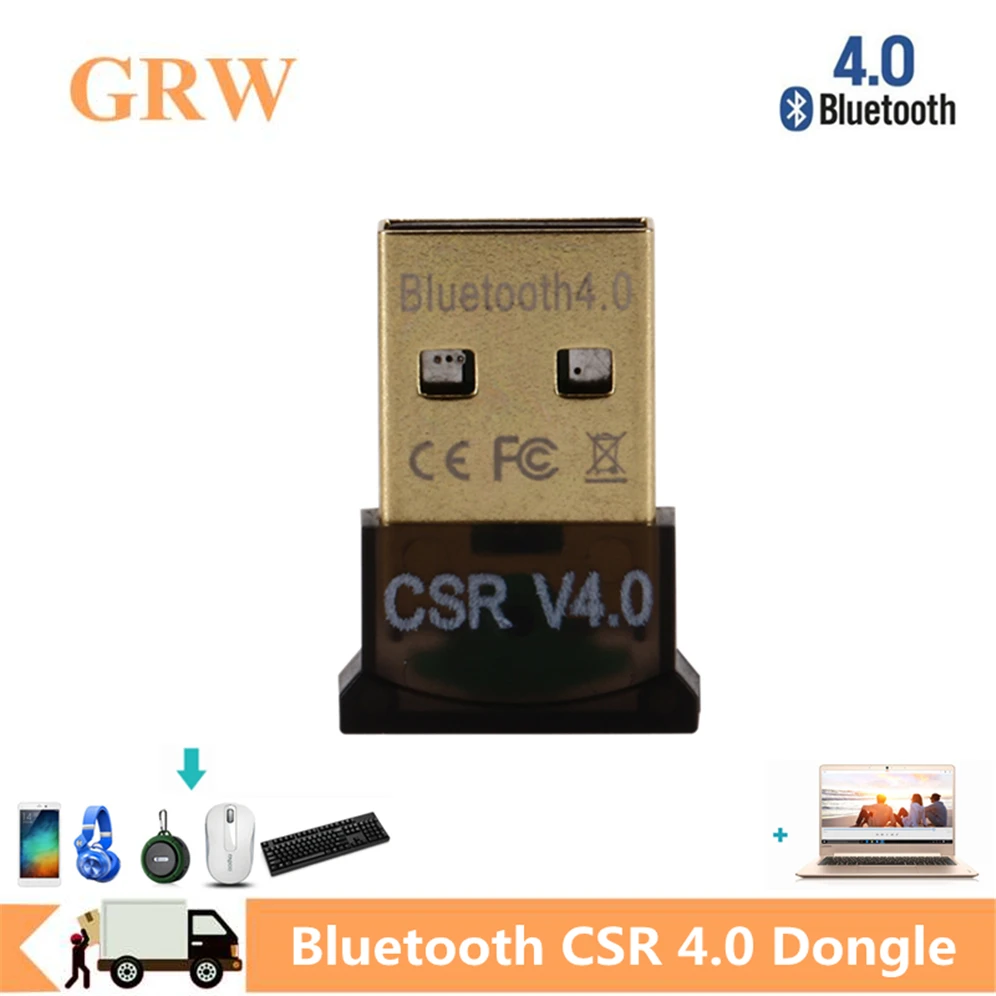 GRWIBEOU Mini USB Bluetooth V 4.0 Dual Mode Sem Fio Adaptador Dongle Bluetooth CSR 4.0 USB 2.0/3.0 Para Windows 10 8 XP Win 7