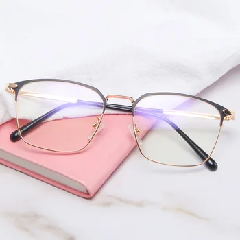 

New Vintage Metal Round Anti-blue Light Myopia Women Fashion Eyeglasses Over Sized Glasses Frame Optical Eyeglass Frame