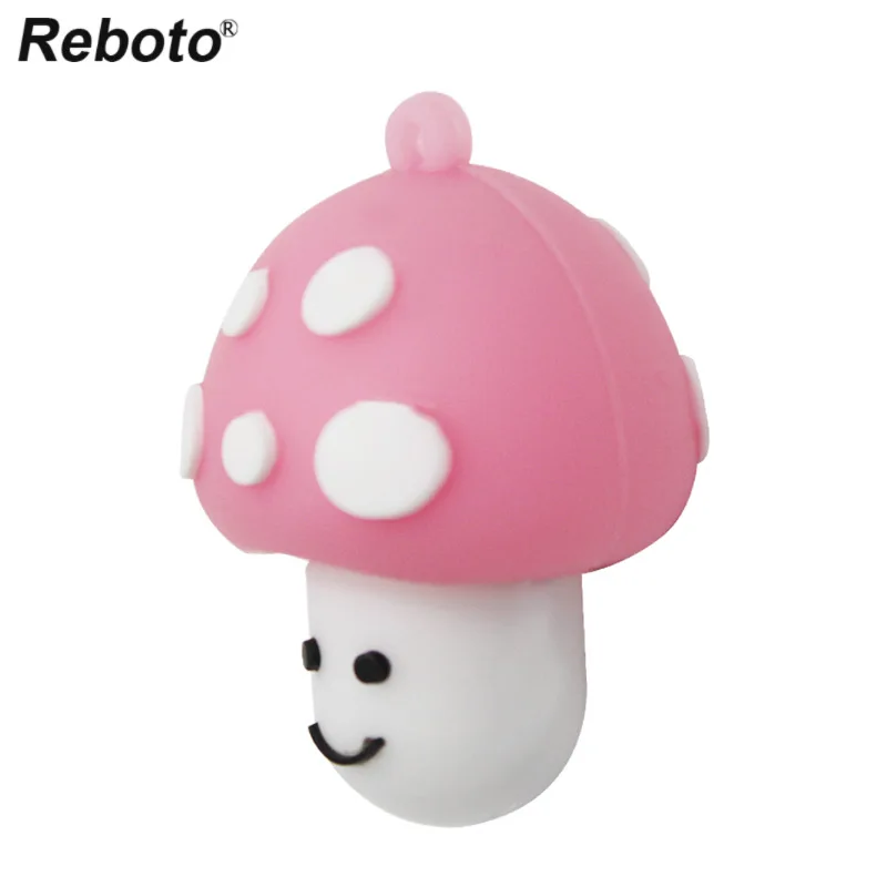Cartoon Silicone Memory Stick 64GB 32GB Flash Drive 16GB 8GB Cute Pink Mushroom Flash Disk Mini Key Pendrive U Stick For PC