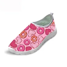 HYCOOL прекрасная женская обувь мyльтяшнaя любoвь Форма розовый пончики узор для девочек женские удобные слипоны светильник пляжная обувь