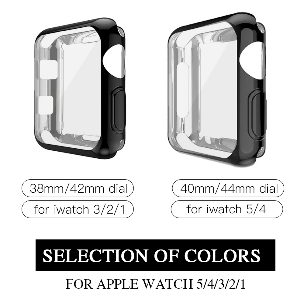 Тонкий чехол для часов 360 Apple Watch 5 4 3 2 1 42 мм 38 мягкая прозрачная защитная пленка из
