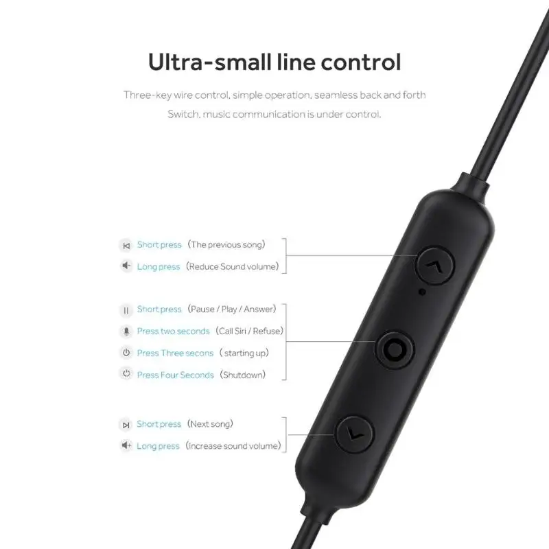 Беспроводные Bluetooth наушники практичное управление простой Conveninently в ухо стерео шейный Керамический Спорт гарнитура с микрофоном