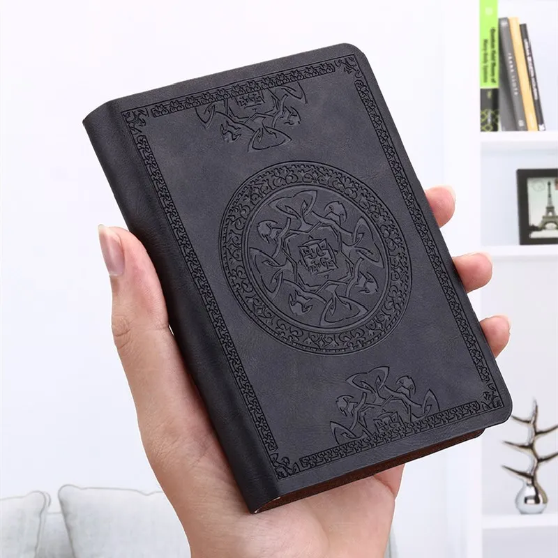 Portable mini notebook small notepad Exquisite printing book Students learn to write and office notebooks Leather