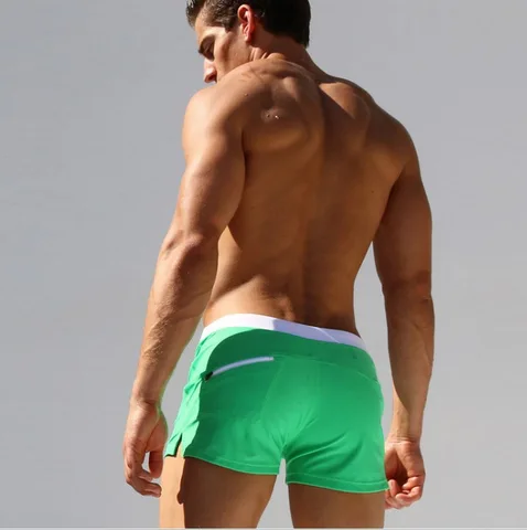 Swimsuit Surf Swim Trunks Summer Swimwear Solid Color Fashion Back Pocket Design Beach Breathable Quick Drying Pants