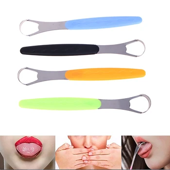 

1pc Stainless Steel Tongue Scraper Travel Case Tongue Cleaner Oral Tongue Brush For Fresh Breath Portable