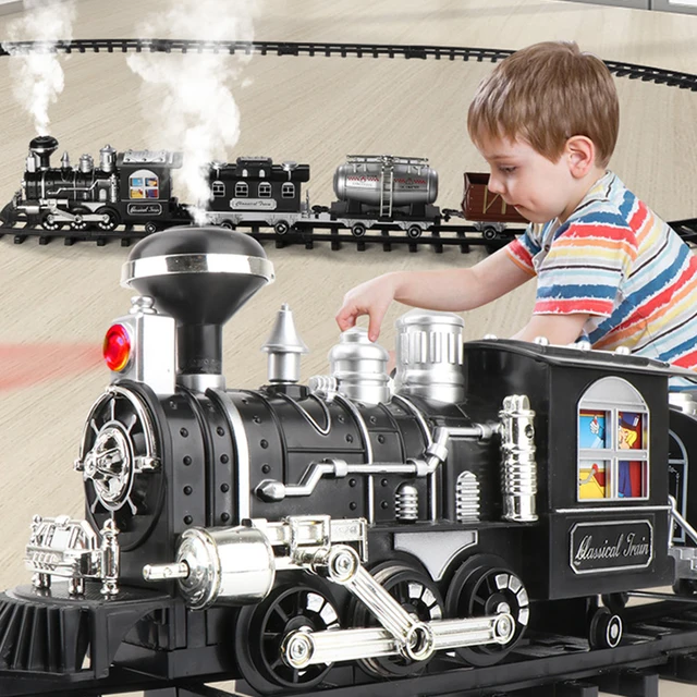 2021 Children's RC Train Railway Toys Simulation Of Electric Track Programming Classical Steam Christmas Train Children Toy Gift 1