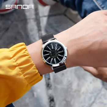 

SANDA Men's Watches Quartz Top Brand Military Rotating Dial Male Watches Men Sports Army Watch Waterproof Relogio Masculino