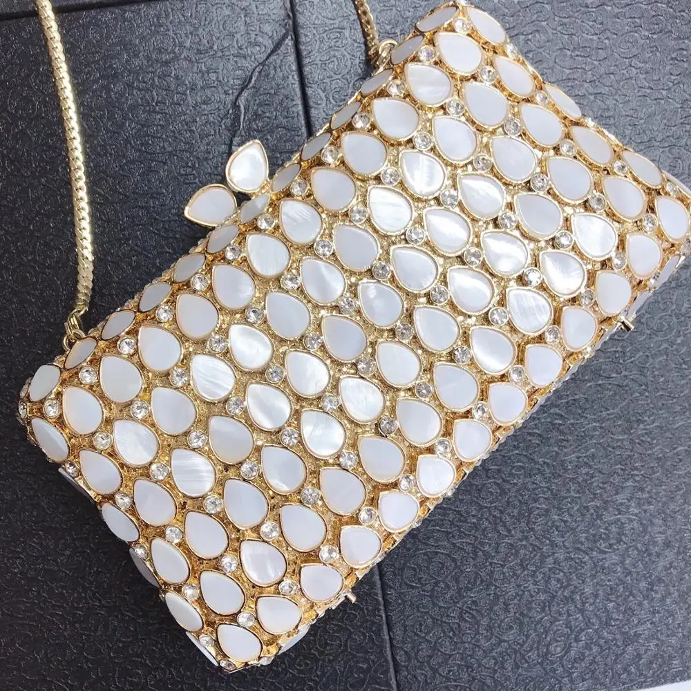 XIYUAN Women Evening Clutch Bag Bridal Wedding Elegant Party Handmade clutch purse Womens Handbags Purses Hollow Out Metallic 5