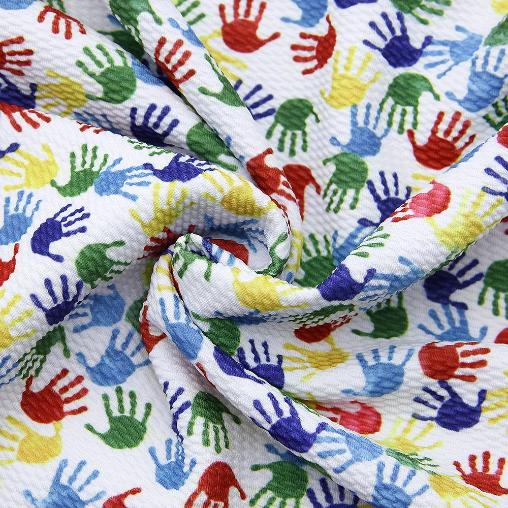 50*145cm Autism Awareness Printed Liverpool Bullet Textured Fabric