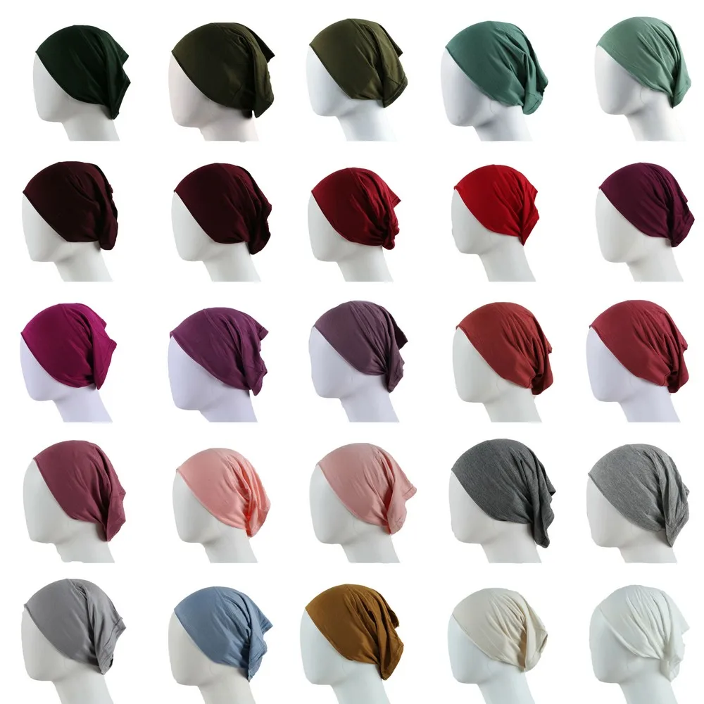 Hijab Musulmane en dentelle intérieur Caps islamique underscarf piétage Turban arabe foulard 