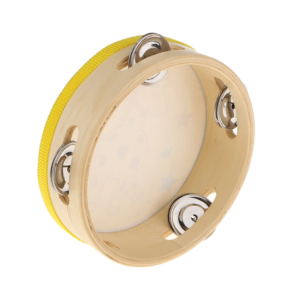 Wooden Giraffe Tambourine Drum Bell Party Kids Toy Musical Instrument Percussion Gift