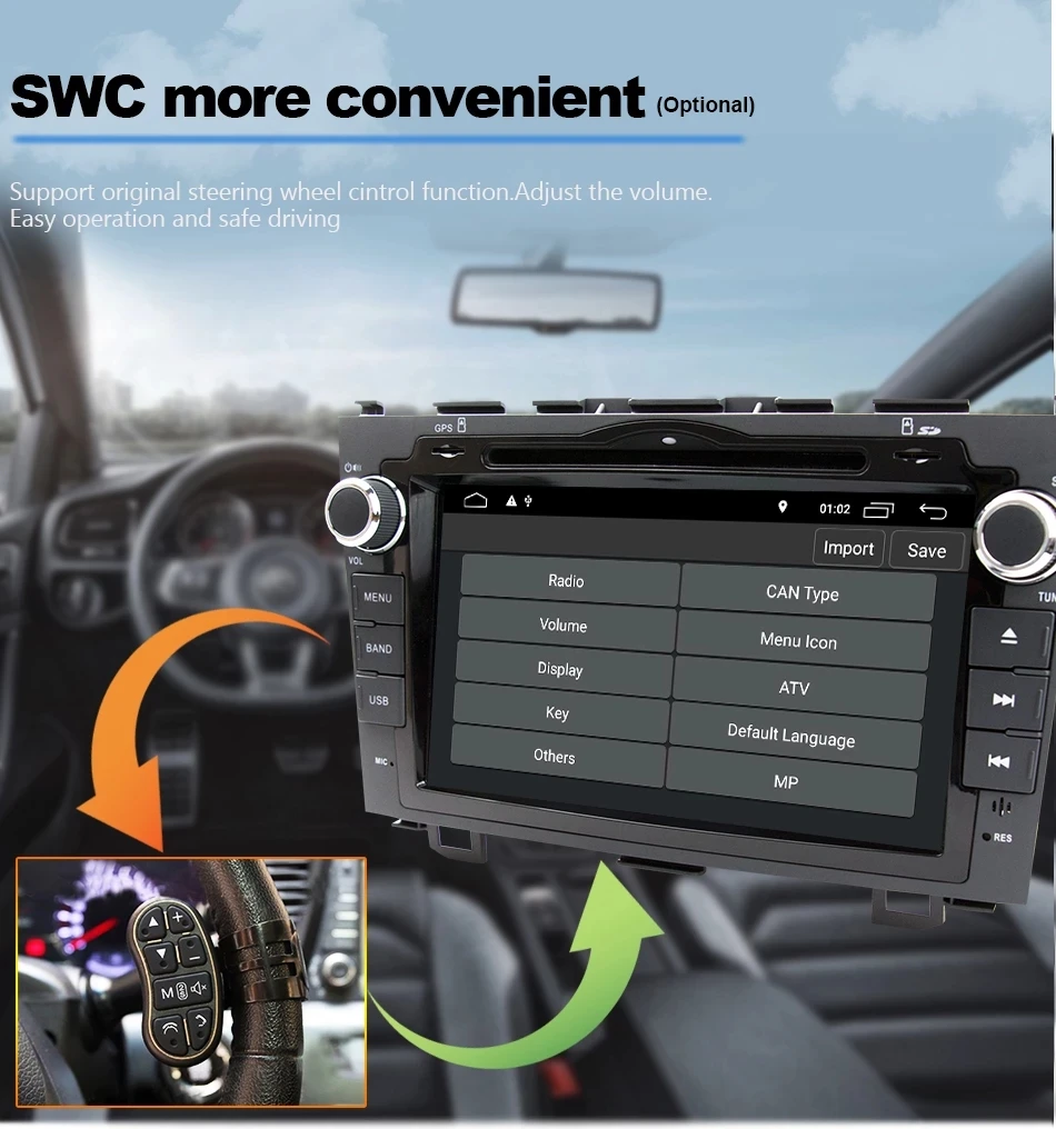 Discount Eunavi 8 inch Android 9.1 2 Din Car DVD Player Radio GPS For Honda CRV Cr-v 2006 2007 2008 2009 2010 2011 Head Unit Stereo WIFI 18