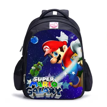 

Mario Bros schoolbag Two Layer School Bags Orthopedic Backpack Kids School Boys Girls Teenage Mochila Infantil Catoon Bags Gift