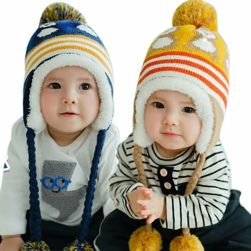 Lovely Baby Cap Confort Doux Chaud Crochet Tricot Coton Fashion Enfants Chaud Caps 