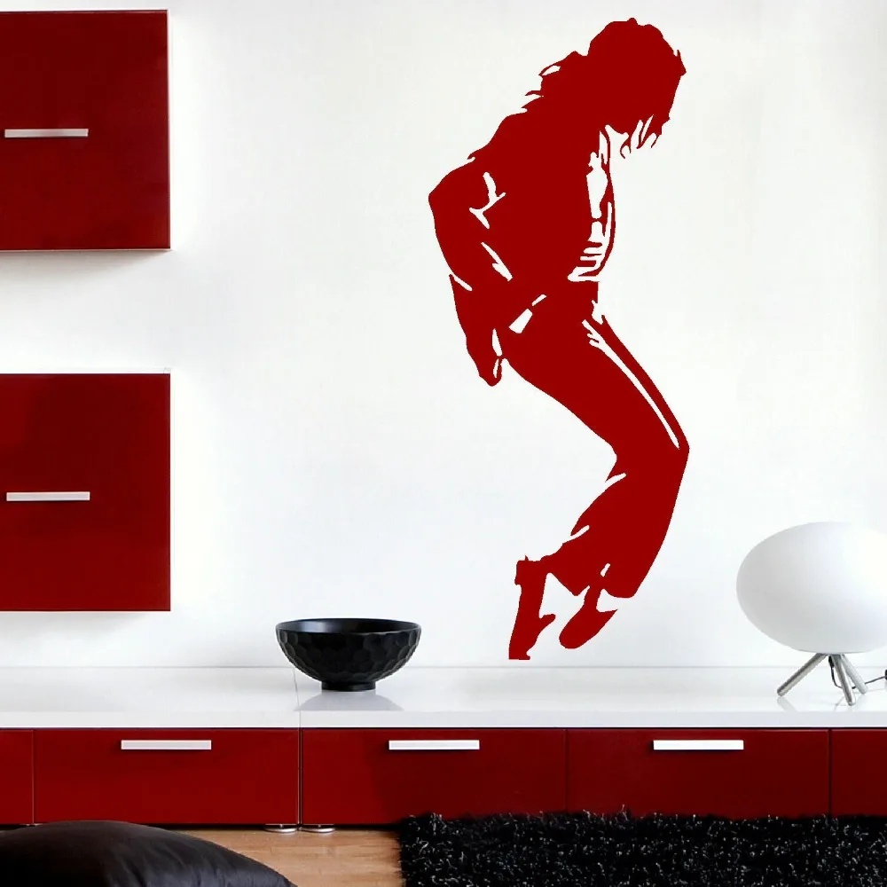 Dance stars Wall Decals Vinyl Michael Jackson Image Boys Bedroom Decor Wall Sticker Removable Home Living Room Decoration Z526