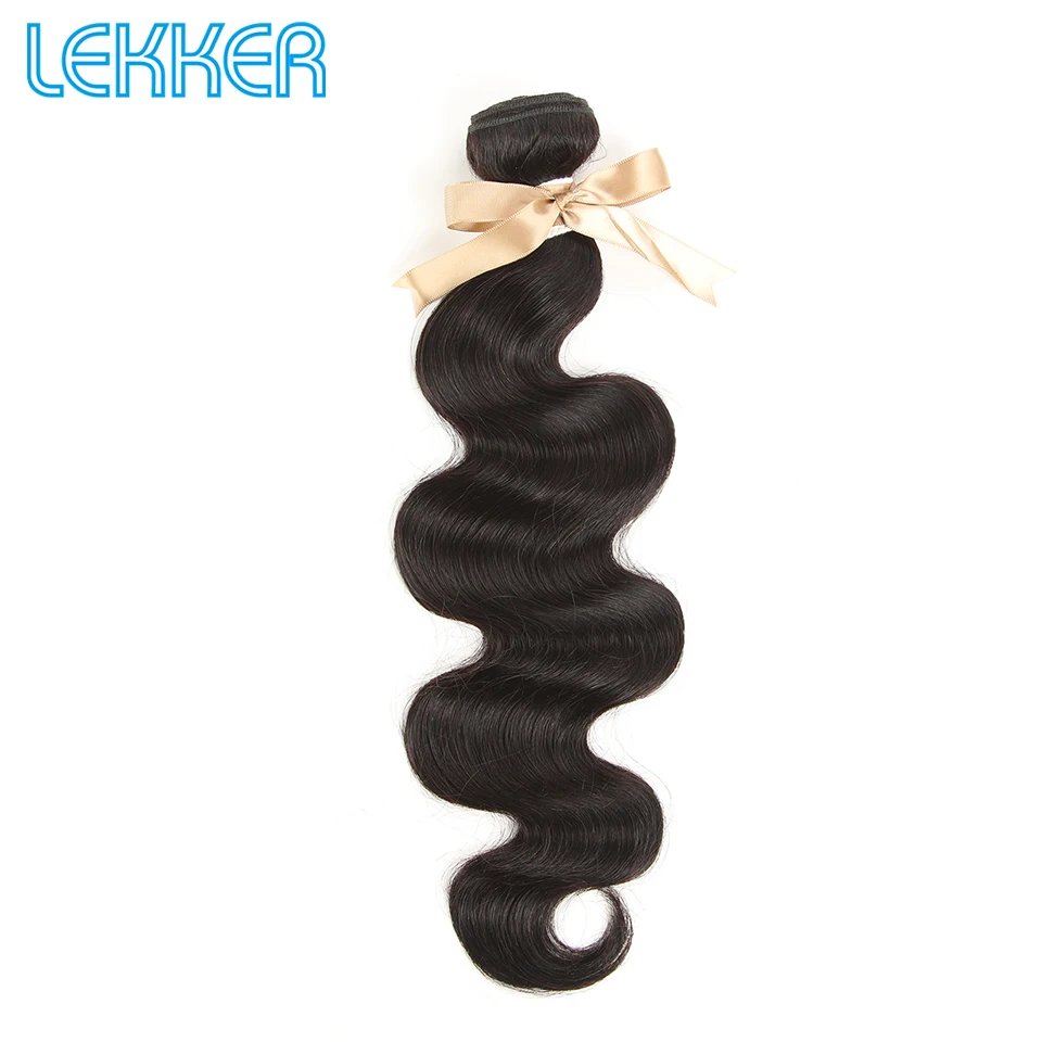 Lekker объемная волна 8 ''-28'' L бразильские не пучки волос Remy с закрытием натуральный цвет 100% человеческих волос