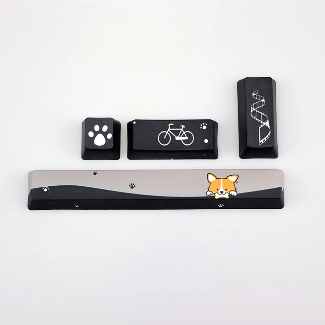 PBT Five sides Dye-subbed keycap Space bar 6.25U ESC Entre keys OEM profile keycaps for diy mechanical keyboard Silver