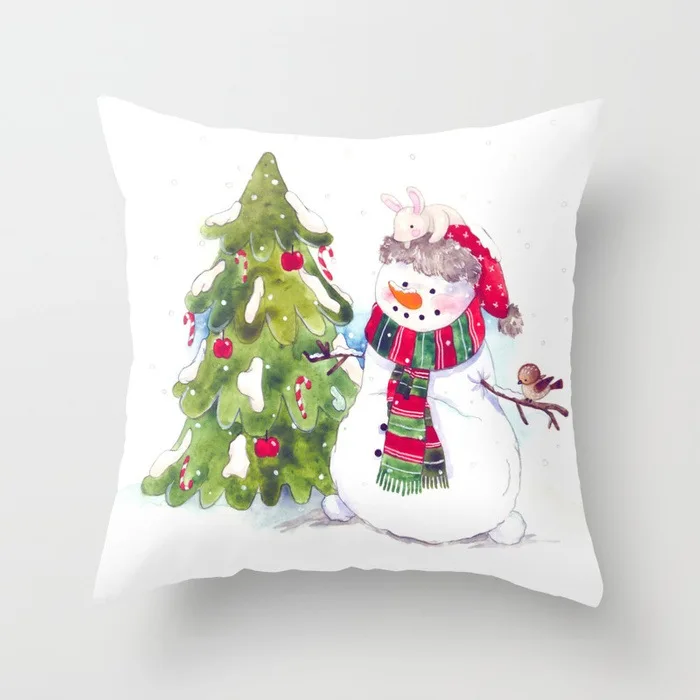 Хит, рождественский подарок, чехлы для подушек, олень, Рождественские елки, шотландская клетчатая подушка, Полиэстеровые Чехлы для дивана, наволочки для подушек