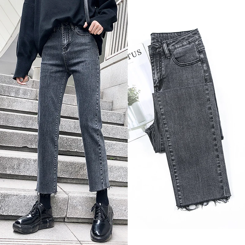 black ankle length jeans