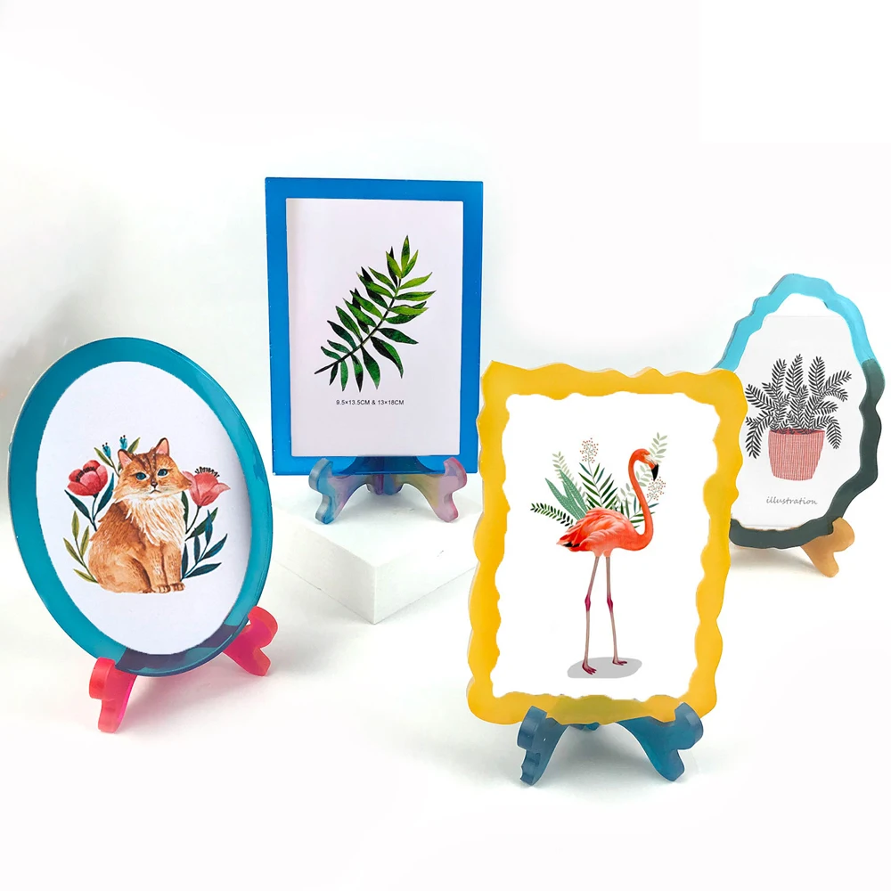 4pcs/set Frame Silicone Mold DIY Crystal Epoxy Resin Photo Frames Mould