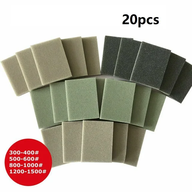20Pcs Sponge Sanding Block Wet Dry Grinding Sandpaper: A Durable and Practical Tool for Polishing