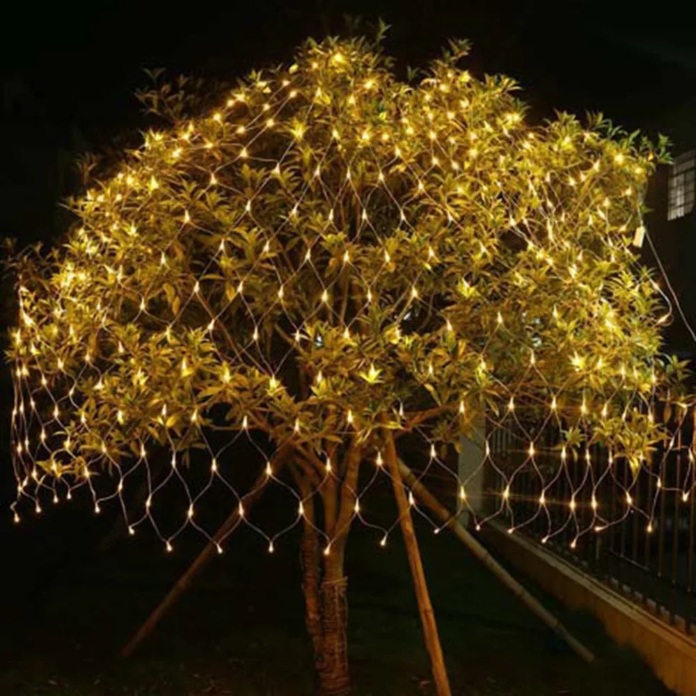 

Outdoor 204 LED String Light Multi Color Waterproof Fishing Net Mesh Holiday Decoration Light for Wedding Party