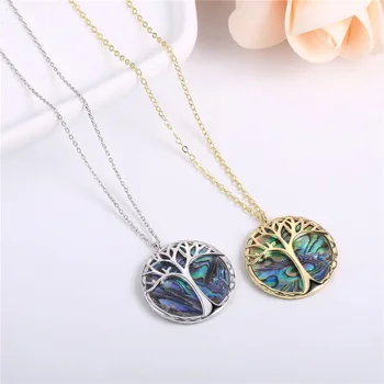 

Classic Shell tree of life pendant necklace Fashion women Gold Sliver Color Chain Necklaces For girls Jewelry Gifts