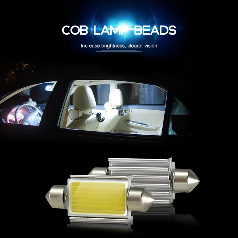 CNSUNNY светильник 10 шт C10W C5W Canbus LED гирлянда из початков 31 36 39 41 мм 12 в белые лампы