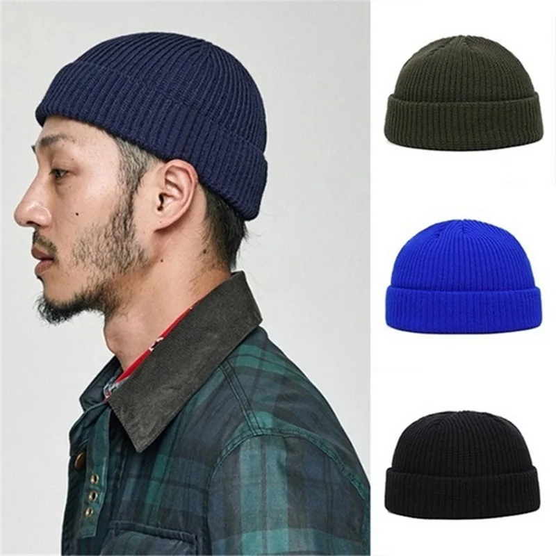 Winter Warm Beanies Casual Short Thread Hip Hop Hat Adult Men Beanie Female Wool Knitted Skull Cap Elastic Hats Unisex | Аксессуары для