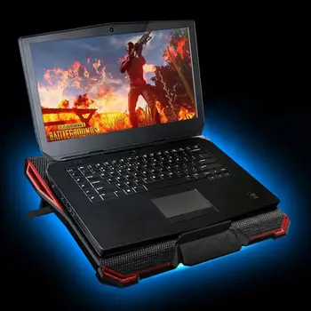 

11-17 in Gaming Laptop USB Fan Cooler with 5 Fans Dual USB Adjustable Notebook Cooling Pad