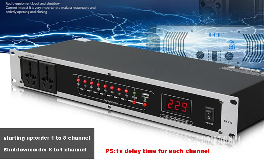 SR-328/SR-320/SR-820/SR-920 8-канальный сетевой видеорегистратор Мощность секвенс контроллер сценического гнездо последовательности независимый переключатель фильтрации Функция