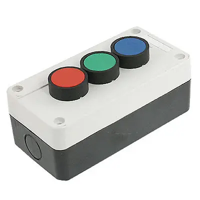 

Green Red Blue Round Cap Momentary 2NO 1NC Push Button Switch AC 400V 240V