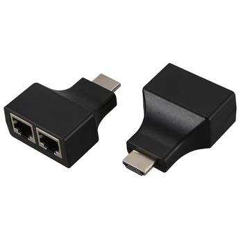 

HDMI To Dual Port RJ45 Network Cable Extender Over by Cat 5e / 6 1080p